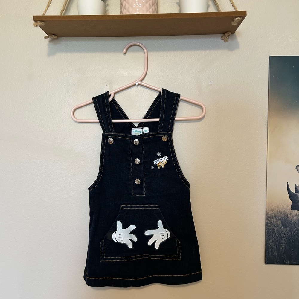 Disney Blue Denim Overalls with Cartoon Accents